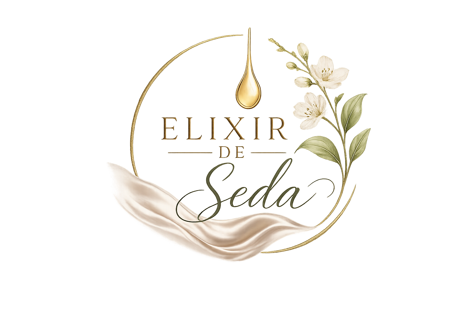 Logotipo cosmética natural personalizada Elixir de Seda