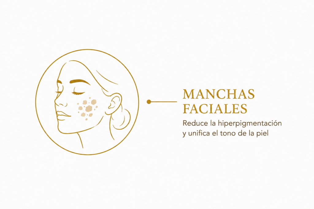 Manchas faciales asociadas a la piel madura
