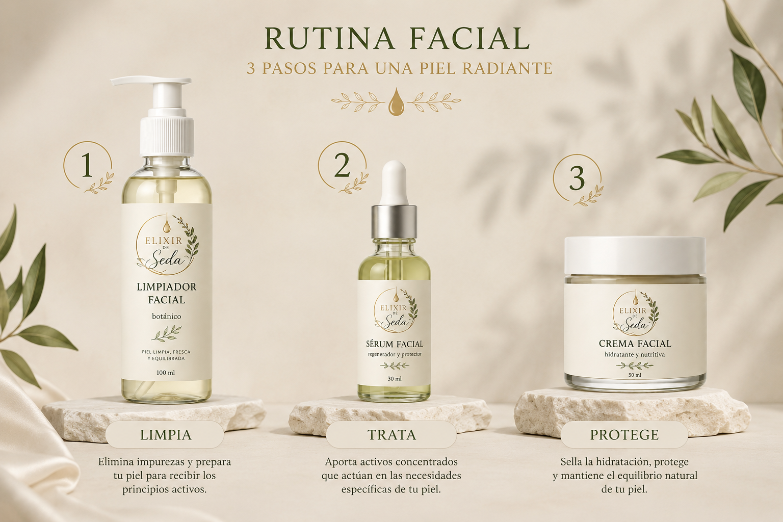Rutina facial en 3 pasos