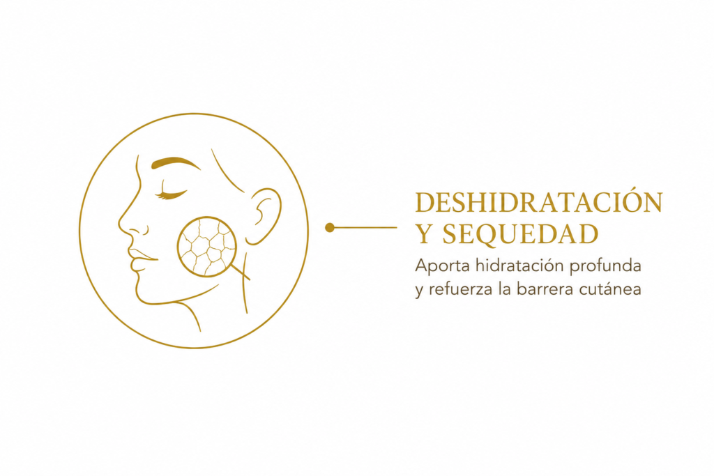 Deshidratación y sequedad en la piel madura