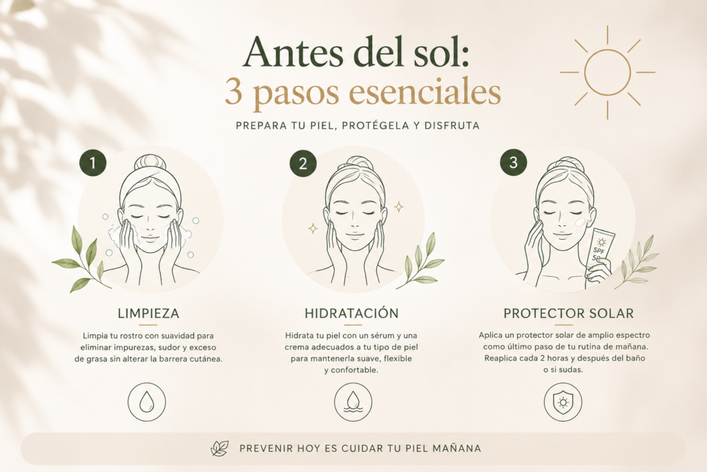 Cuidados de la piel antes de la exposición al sol
