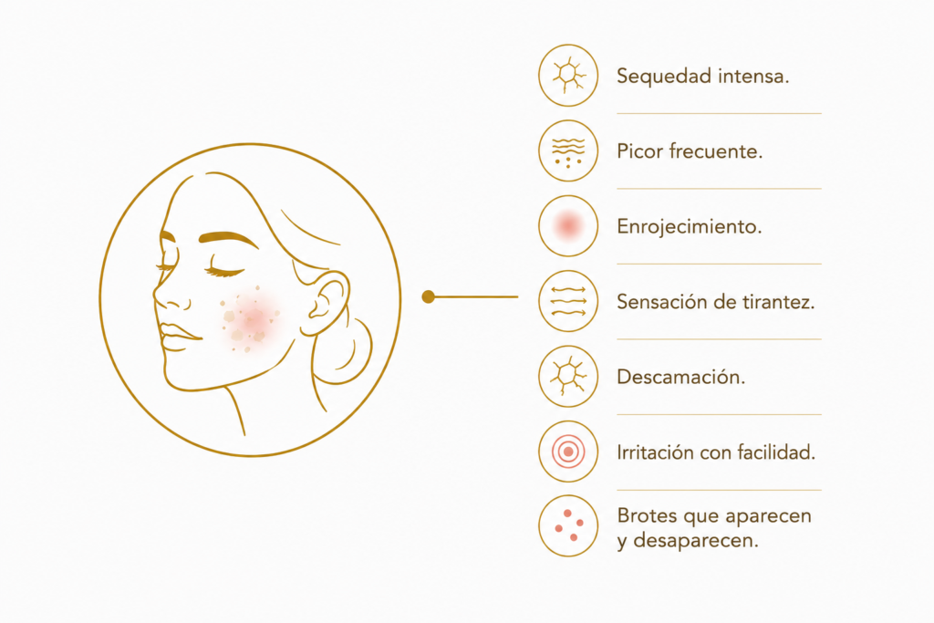 Síntomas de la piel atópica: sequedad, picor y enrojecimiento