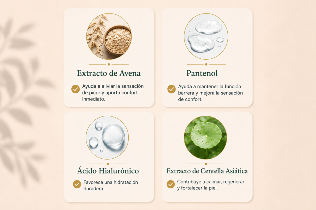 Ingredientes de la gama Calmé para piel sensible